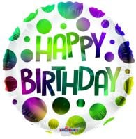 17" Birthday Dots Multicolor Balloon