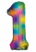 34" Rainbow Number 1 Balloon