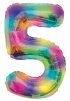 34" Rainbow Number 5 Balloon