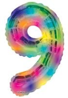 34" Rainbow Number 9 Balloon