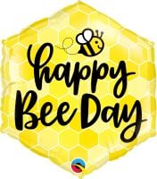 20" Shape Hexagon Happy Bee Day Balloon