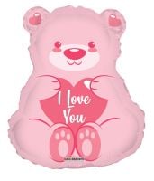 18" I Love You Pink Bear Balloon