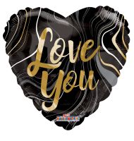 18" I Love You Marble Balloon