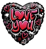 09" Love You Grafitti Balloon