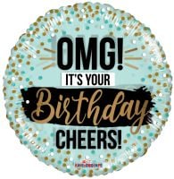 18" Omg! Its Your Birthday Dots Balloon