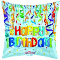 18" Birthday Streamers Clear View Balloon