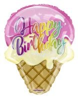 18" Happy Birthday Ice Cream Cone Balloon