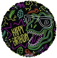 18" Happy Birthday Cool Dino Balloon