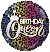 18" Birthday Queen Holographic Balloon