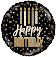 18" Birthday Candles And Dots Holo Balloon