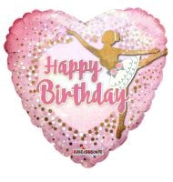 18" Birthday Ballerina Holographic Balloon