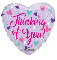 18" Thinking Of You Hearts Balloon