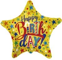 18" Happy Birthday Star Balloon