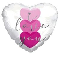 09" I Love You Pastel Hearts Balloon