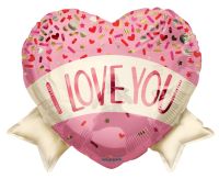 18" Love Heart with Banner and Sprinkles Balloon