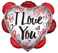 26" I Love You Ruffled Heart Balloon