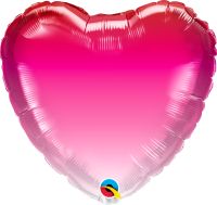 18" Pink Ombre Heart Balloon