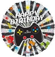 18" Birthday Gammer Holo Balloon