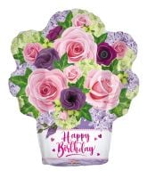 18" Birthday Flower Basket Shape Balloon