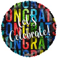 18" Lets Celebrate Holographic Balloon