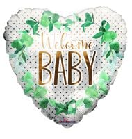 18" Welcome Baby Dots And Flowers Balloon