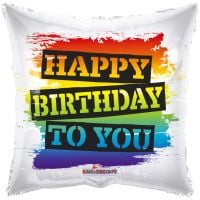 18" Happy Birthday To You Rainbow Balloon
