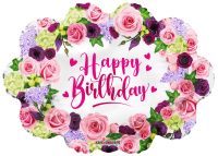 28" Birthday Flower Wreath Shape Balloon