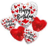 Balloon Bouquet Happy Birthday Love Hearts