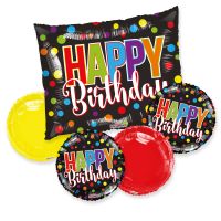 Balloon Bouquet Happy Birthday Colorful Dots