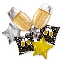 Balloon Bouquet Anniversary Champagne Glasses