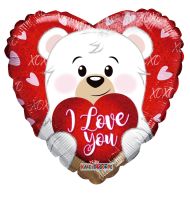 18" I Love You Polar Bear Holo Balloon