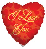 09" I Love You Gold Balloon