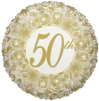 18" 50th Anniversary Filigree Balloon