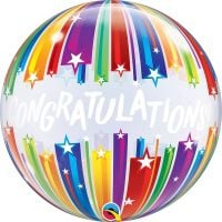 Bubble 22" Congratulations Shooting Stars Balloon