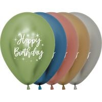 11" Happy Birthday Radiant Reflex Assortment (50pcs) Balloons
