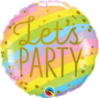18" Lets Party Stripes Balloon