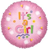 09" It's A Girl Baby Bottle Balloon