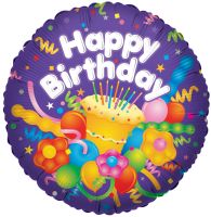 09" Happy Birthday With Cake Balloon