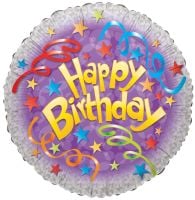 36" Birthday Streamers Round Balloon