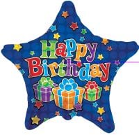 18" Happy Birthday Big Dots Royal Blue Balloon