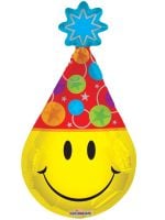 14" Smiley Party Hat Balloon