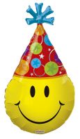 28" Smiley Party Hat Shape Balloon