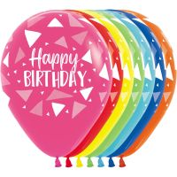 11" Happy Birthday Triangles Assortment (50pcs) Balloons