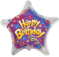 18" Birthday Streamers Star Balloon