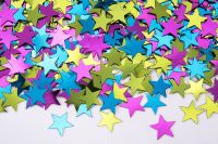 Confetti Stars Summer Mix Turquoise, Lime & Hot Pink (0.5oz)