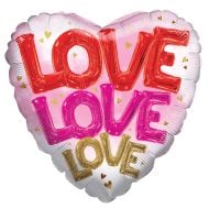 18" Love Love Love Balloon Letters