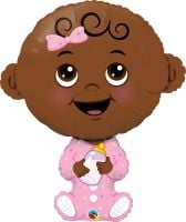 SuperShape Baby Girl Brown Skin Tone Balloon