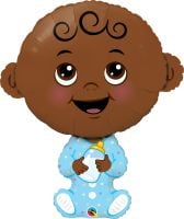 SuperShape Baby Boy Brown Skin Tone Balloon