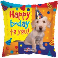 18" Happy Birthday Dog With Party Hat Balloon