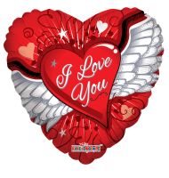 18" I Love You Heart With Wings Balloon